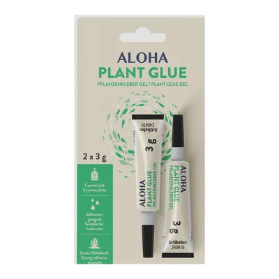 ALOHA Plant Glue, Pflanzenkleber Gel, 2 × 3 g Tuben auf Blisterkarte